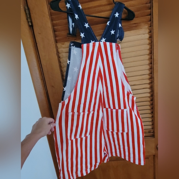 2 pairs of American Flag Short Overalls Universal Male or Female - Picture 4 of 7
